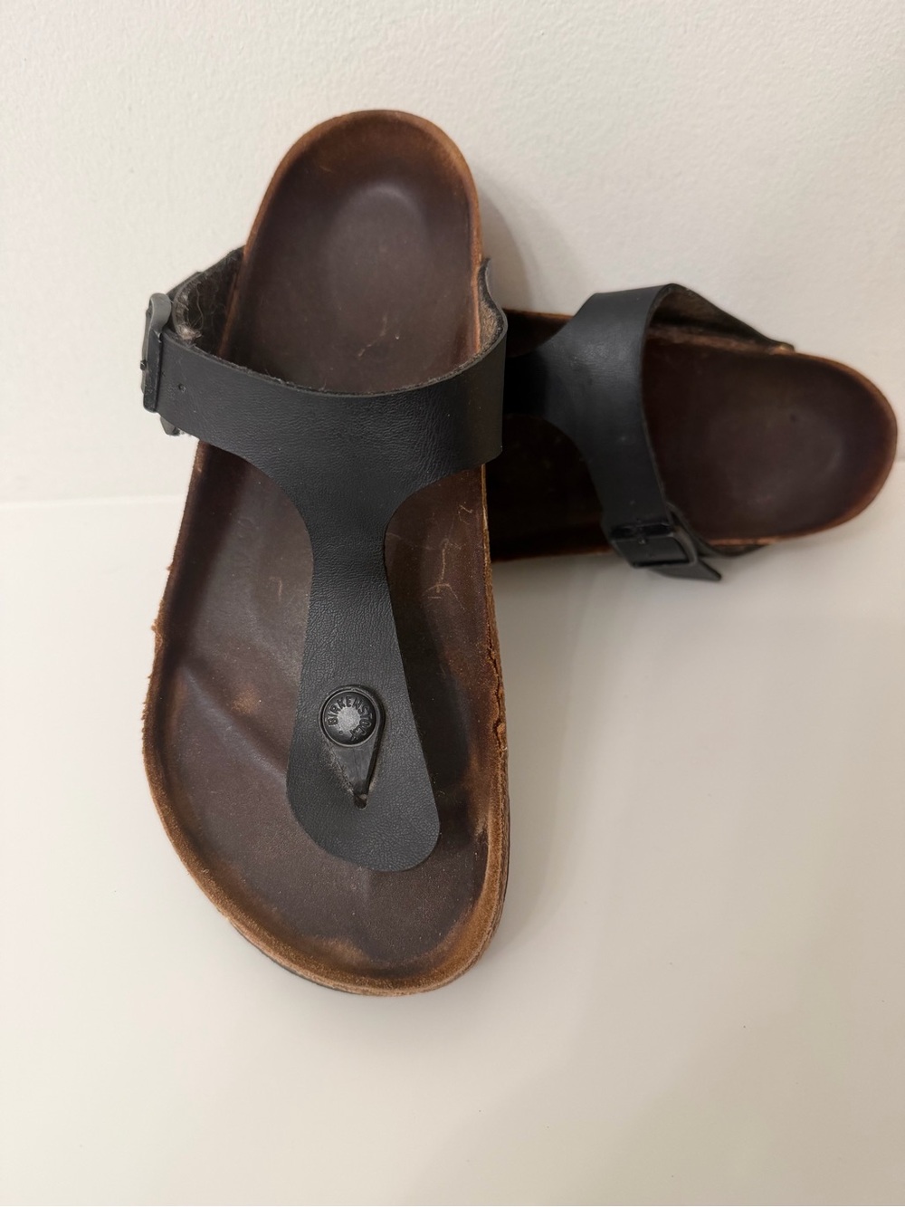 Birkenstock Women’s Black  T‑Strap Thong Sandals Size 37